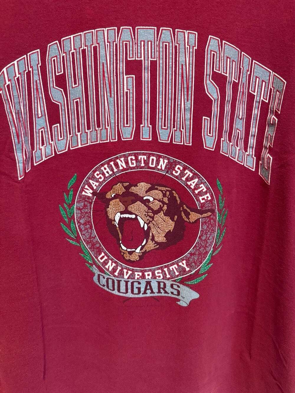 Vintage 90s Washington State University Cougars T-Shirt XL Oneita Power-T - Picture 2 of 5
